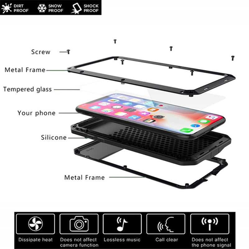SK343-Heavy Duty Protection Armor Metal Phone Case
