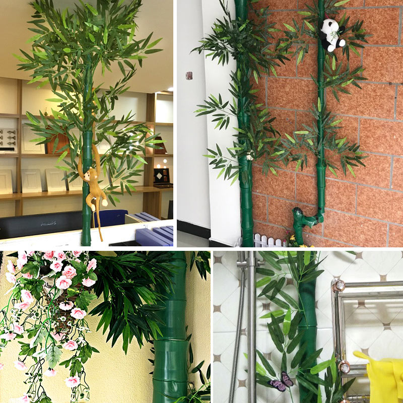 SK366-Simulation Bamboo Bark Tube Green