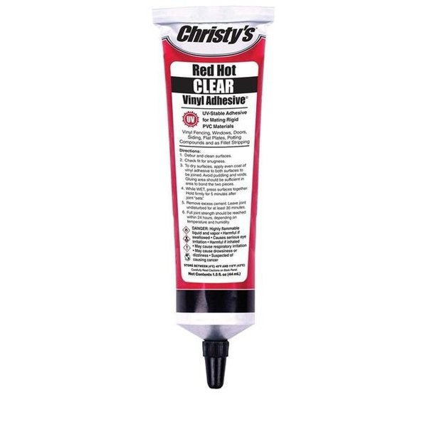 WL01 1PC Christys Christys 4001515 5.25 oz Red Hot Clear Adhesive for PVC & Vinyl