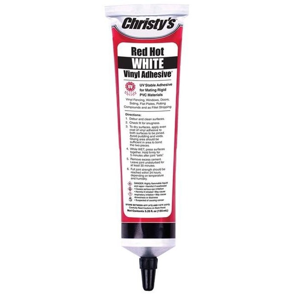 WL01 1PC Christys Christys 4001516 5.25 oz Red Hot White Adhesive for PVC & Vinyl