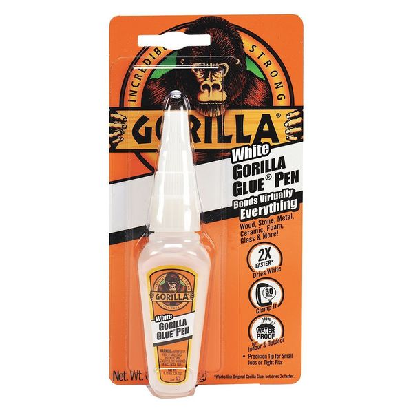 WL01 1PC Gorilla Glue Glue Pen, White, 24 hr Full Cure, 0.75 oz, Tube