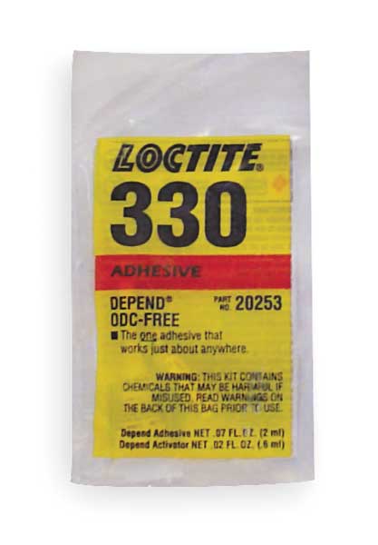 WL01 1PC Loctite Acrylic Adhesive, 330 Series, Yellow, 5 min Functional Cure, Packet