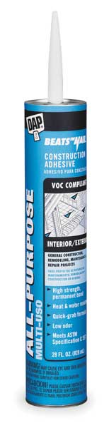 WL01 1PC Dap Construction Adhesive, All Purpose Series, Tan, 28 oz, Cartridge