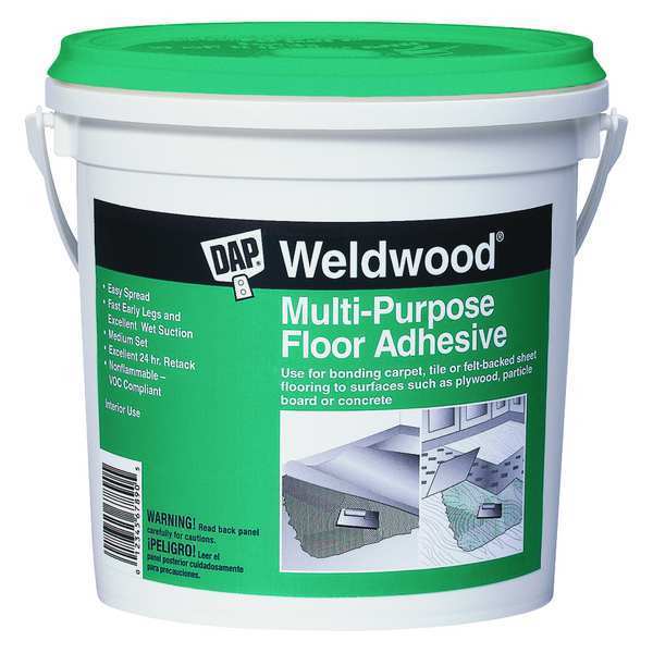 WL01 1PC Dap Floor Adhesive, Multi-Purpose Floor Series, Off-White, 1 qt, Pail