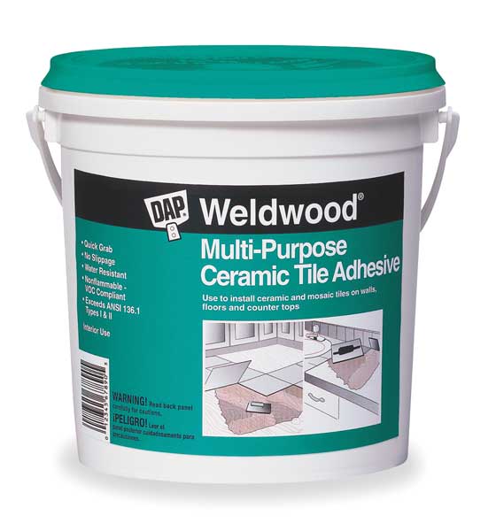 WL01 1PC Dap Tile Adhesive, Multi-Purpose Ceramic Tile Series, Off-White, 1 gal, Pail