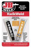 WL01 1PC J-B Weld Ready to Mix Epoxy Adhesive, Two 1 fl oz Tubes, Dark Gray, KwikWeld