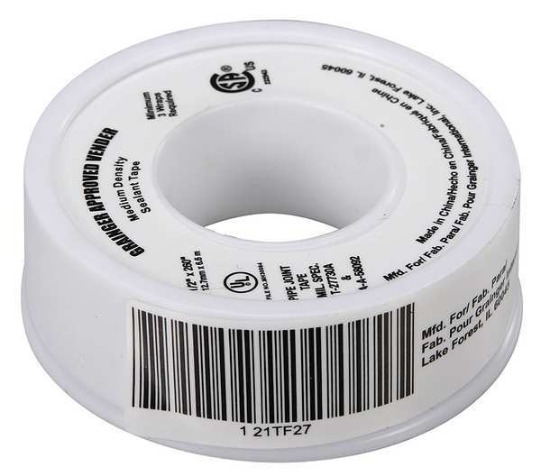 WL01 1PC Zoro Select Sealant Tape, 1/2 x 260 In