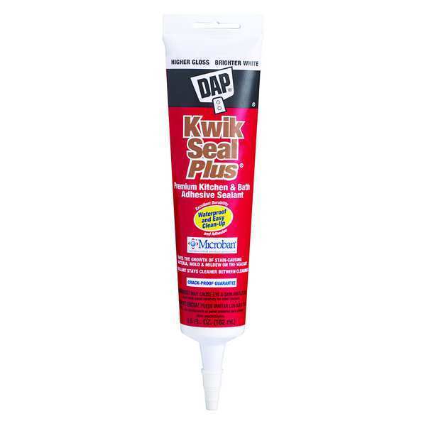 WL01 1PC Dap Kitchen & Bath Caulk, 5.5 oz, Tube, White, Acrylic Polymer Base