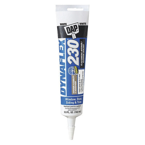 WL01 1PC Dap Indoor & Outdoor Sealant, 5.5 oz, Tube, White, Acrylic Polymer Base