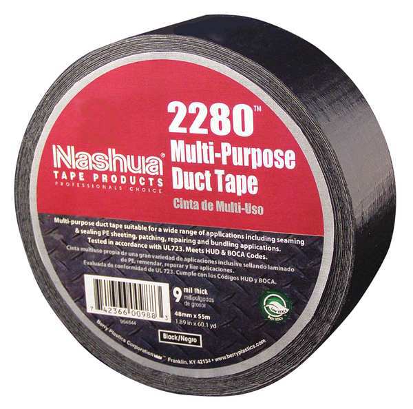 WL01 1PC Nashua Duct Tape, 48mm x 55m, 9 mil, Black