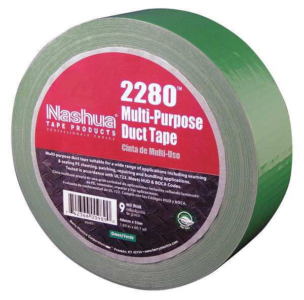 WL01 1PC Nashua Duct Tape, 48mm x 55m, 9 mil, Green