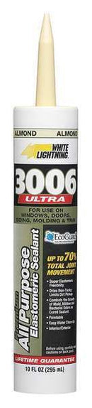 WL01 1PC White Lightning Caulk, 10 oz, Cartridge, Almond, Acrylic Base