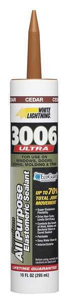 WL01 1PC White Lightning Caulk, 10 oz, Cartridge, Cedar, Acrylic Base