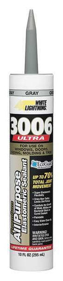 WL01 1PC White Lightning Caulk, 10 oz, Cartridge, Gray, Acrylic Base