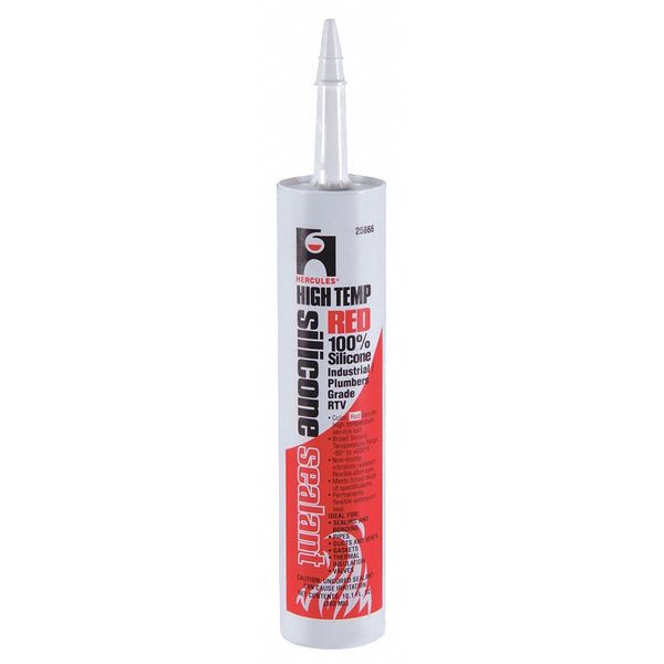 WL01 1PC Hercules Sealant, 10.1 oz, Cartridge, Red, Silicone Base