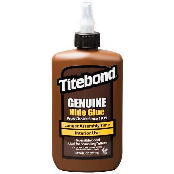 WL01 1PC Titebond Glue, Genuine Hide Series, Amber, 24 hr Full Cure, 8 oz, Bottle