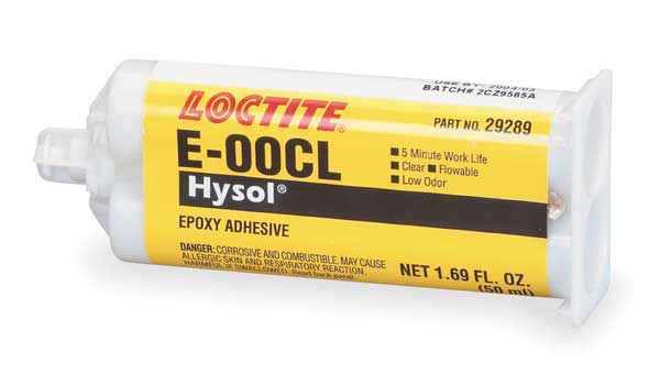 WL01 1PC Loctite Epoxy Adhesive, E-00CL Series, Clear, 1:01 Mix Ratio, 15 min Functional Cure, Dual-Cartridge