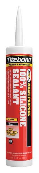 WL01 1PC Titebond Sealant, 10.1 oz, Cartridge, Clear, Silicone Base