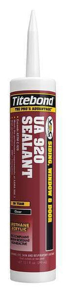 WL01 1PC Titebond Sealant, 10.1 oz, Cartridge, Clear, Urethane Acrylic Elastomer Base
