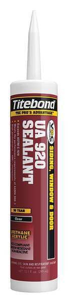 WL01 1PC Titebond Sealant, 10.1 oz, Cartridge, Clear, Urethane Acrylic Elastomer Base