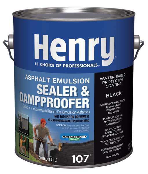WL01 1PC Henry Sealer & Dampproofer, 1 gal, Black