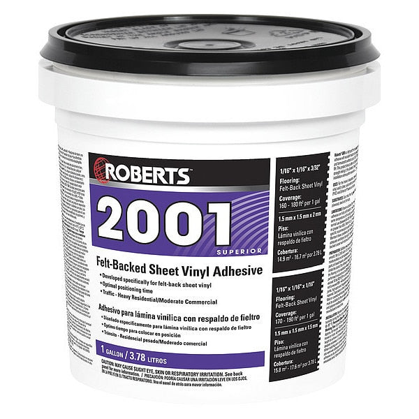 WL01 1PC Roberts Floor Adhesive, 2001 Series, Beige, 1 gal, Pail