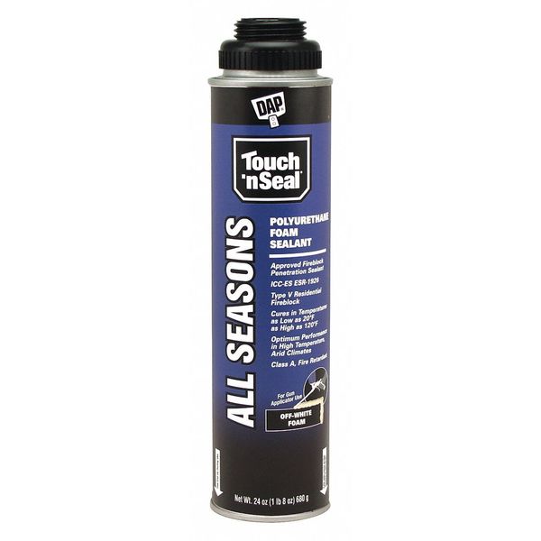 WL01 1PC Touch 'N Seal Multipurpose/Construction Spray Foam Sealant, 24 oz, Aerosol Can, Beige, 1 Component