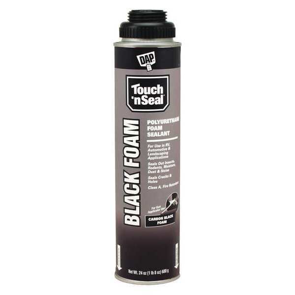 WL01 1PC Touch 'N Seal Automotive/Marine Spray Foam Sealant, 24 oz, Aerosol Can, Black, 1 Component