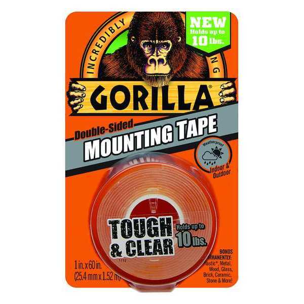 WL01 1PC Gorilla Glue Mounting Tape, Clear, 5 ft. L