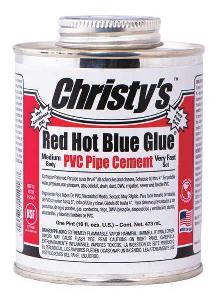 WL01 1PC Christys PVC Cement, Blue, 16 oz.