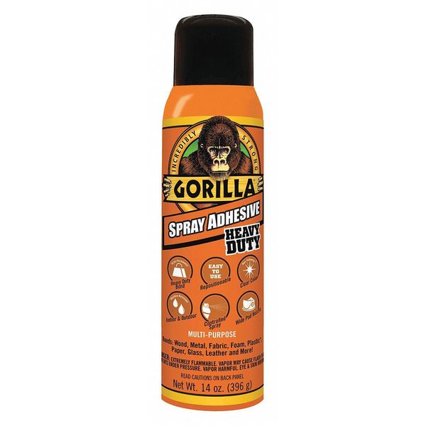 WL01 1PC Gorilla Glue Spray Adhesive, 14 fl oz, Aersol Can, Clear