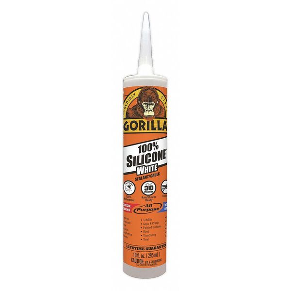 WL01 1PC Gorilla Glue Sealant, 10 oz, Cartridge, White, Silicone Base