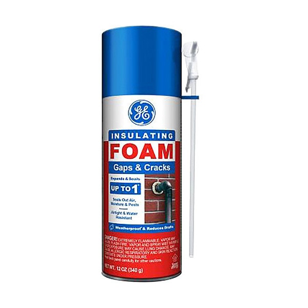 WL01 1PC Ge Insulation Spray Foam Sealant, 12 oz, Aerosol Can, Pale Yellow, 2 Component