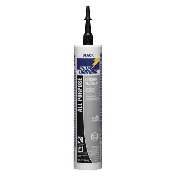 WL01 1PC White Lightning Multipurpose RTV Silicone Sealant, 10 oz, Black, Temp Range -50 to 450 Degrees F