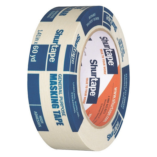 WL01 1PC Shurtape Masking Tape, 36mm W x 55m L, Crepe Paper