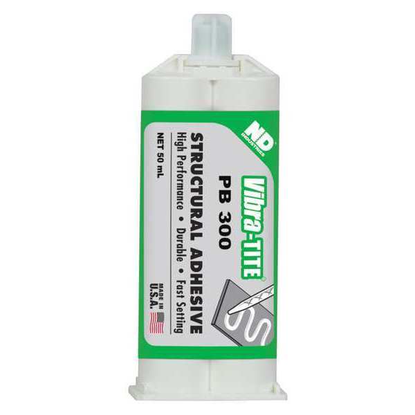 WL01 1PC Vibra-Tite Adhesive, White, 1:01 Mix Ratio, 7 min Functional Cure, Dual-Cartridge