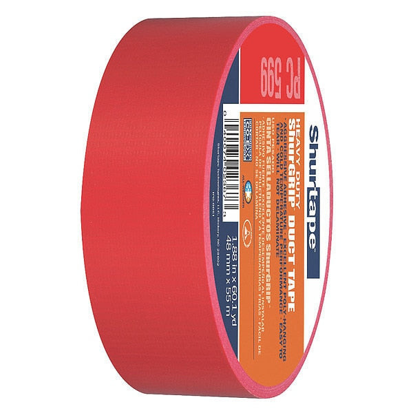 WL01 1PC Shurtape Duct Tape, 55m L, 5-7/32 in. D, Red