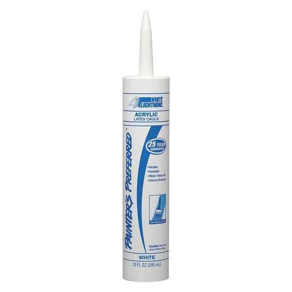 WL01 1PC White Lightning Caulk, 10 oz, Cartridge, White, Acrylic Latex Base