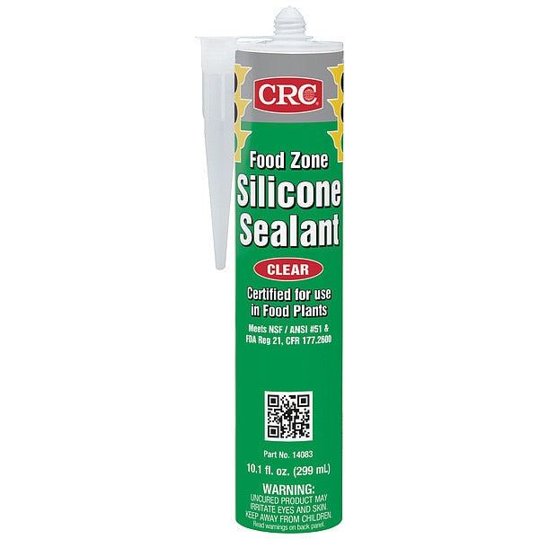 WL01 1PC Crc Sealant, 10.1 oz, Cartridge, Clear, Polydimethylsiloxane Base