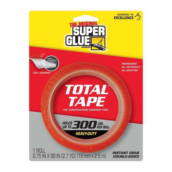 WL01 1PC Super Glue Double Sided Tape, 3/4\" Width, Rubber