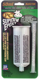 WL01 1PC Pc Products Epoxy Adhesive, SuperEpoxy Series, Clear, 1:01 Mix Ratio, 4 hr Functional Cure, Dual-Cartridge