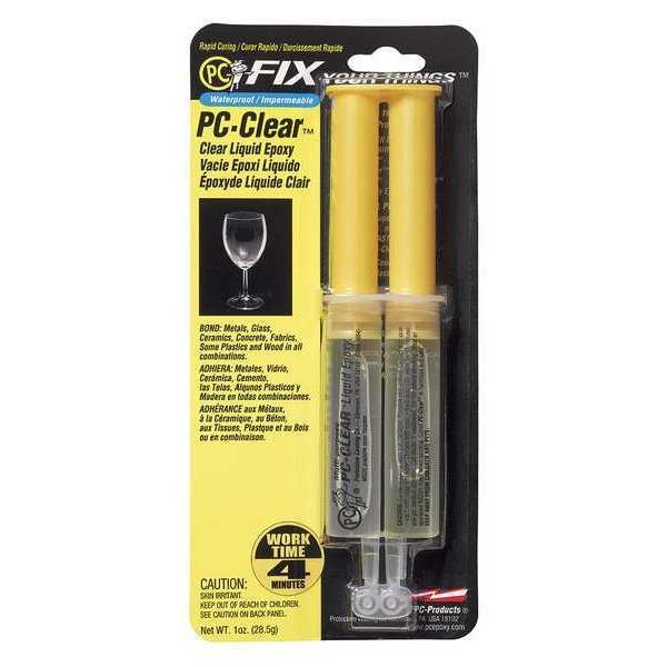 WL01 1PC Pc Products Epoxy Adhesive, PC-Clear Series, Clear, 1:01 Mix Ratio, 1 hr Functional Cure, Syringe