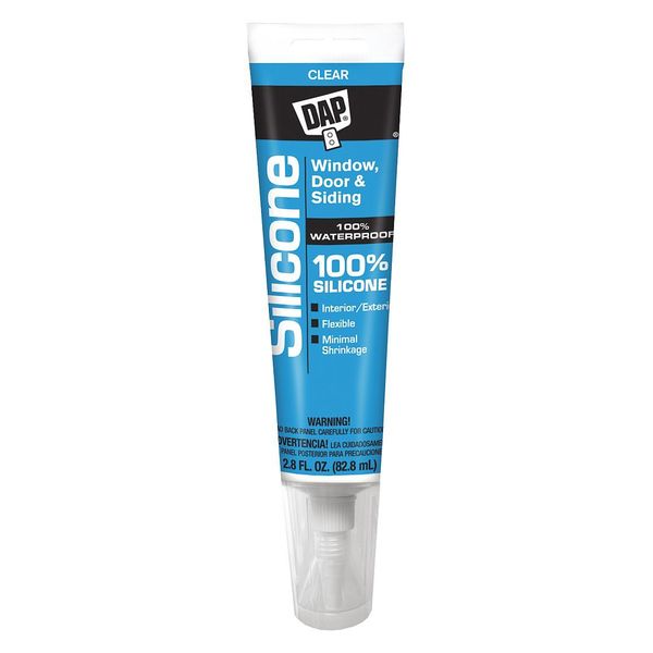 WL01 1PC Dap Sealant, 2.8 oz, Tube, Clear, Silicone Base