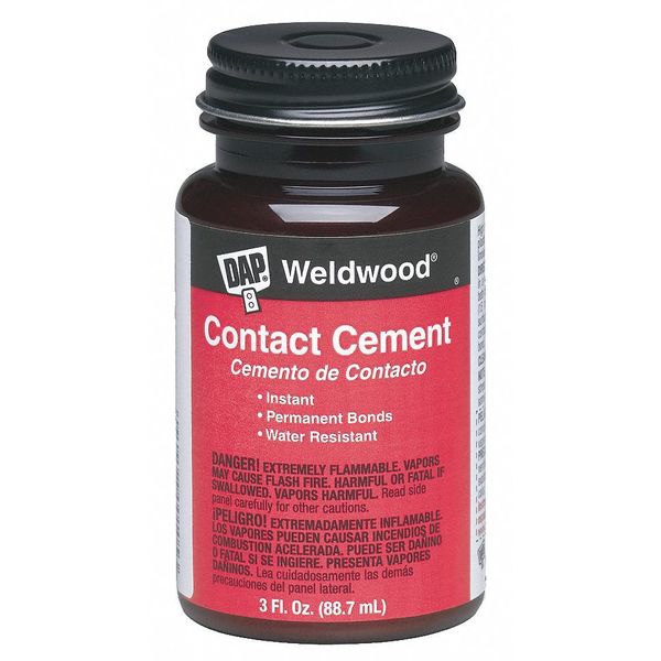 WL01 1PC Dap Contact Cement, Weldwood, 3 fl oz, Bottle, Tan