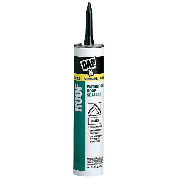 WL01 1PC Dap Waterproof Roof Sealant, 10.1 oz, Cartridge, Black, Asphalt Base