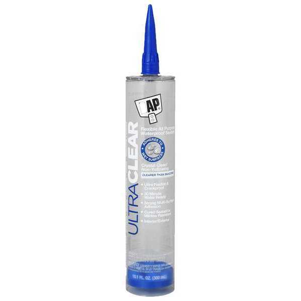 WL01 1PC Dap Sealant, 10.1 oz, Cartridge, Clear, Synthetic Rubber Base