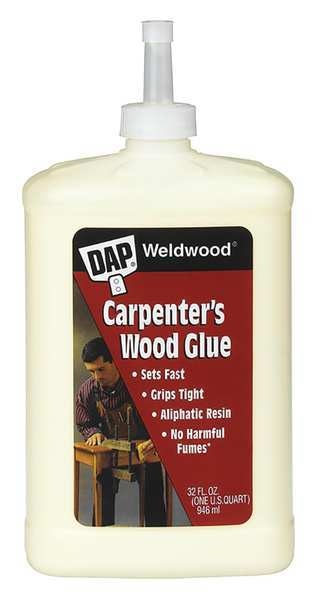 WL01 1PC Dap Wood Glue, Weldwood Series, Yellow, 3 day Full Cure, 32 oz, Bottle