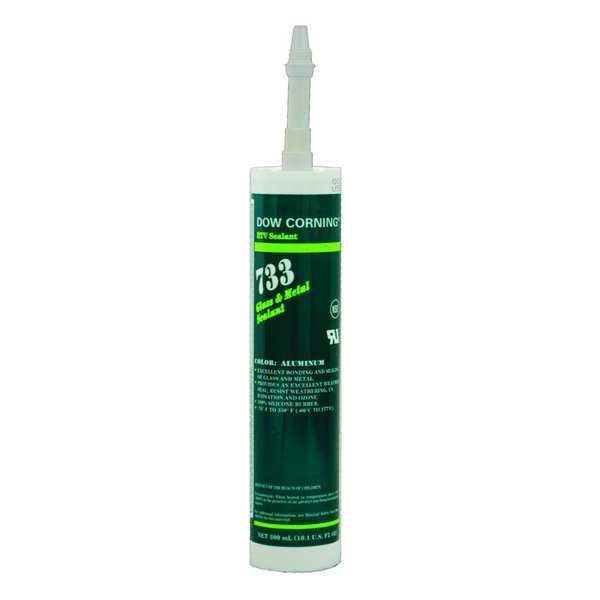 WL01 1PC Dow Corning Glass & Metal Sealant, 10.1 oz, Cartridge, Gray, Silicone Elastomer Base