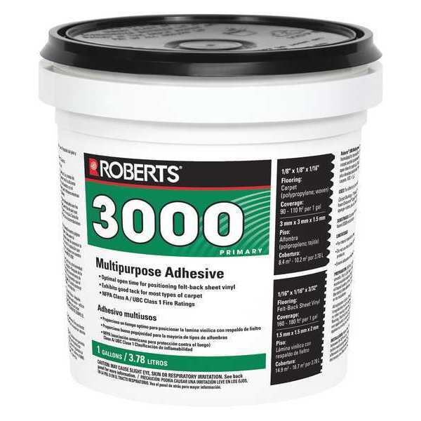 WL01 1PC Roberts Adhesive, 3000 Series, Creamy Tan, 1 gal, Pail