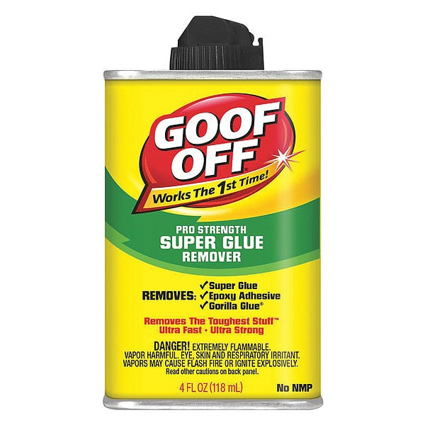 WL01 1PC Goof Off Adhesive Remover, Clear, 4 oz, Bottle